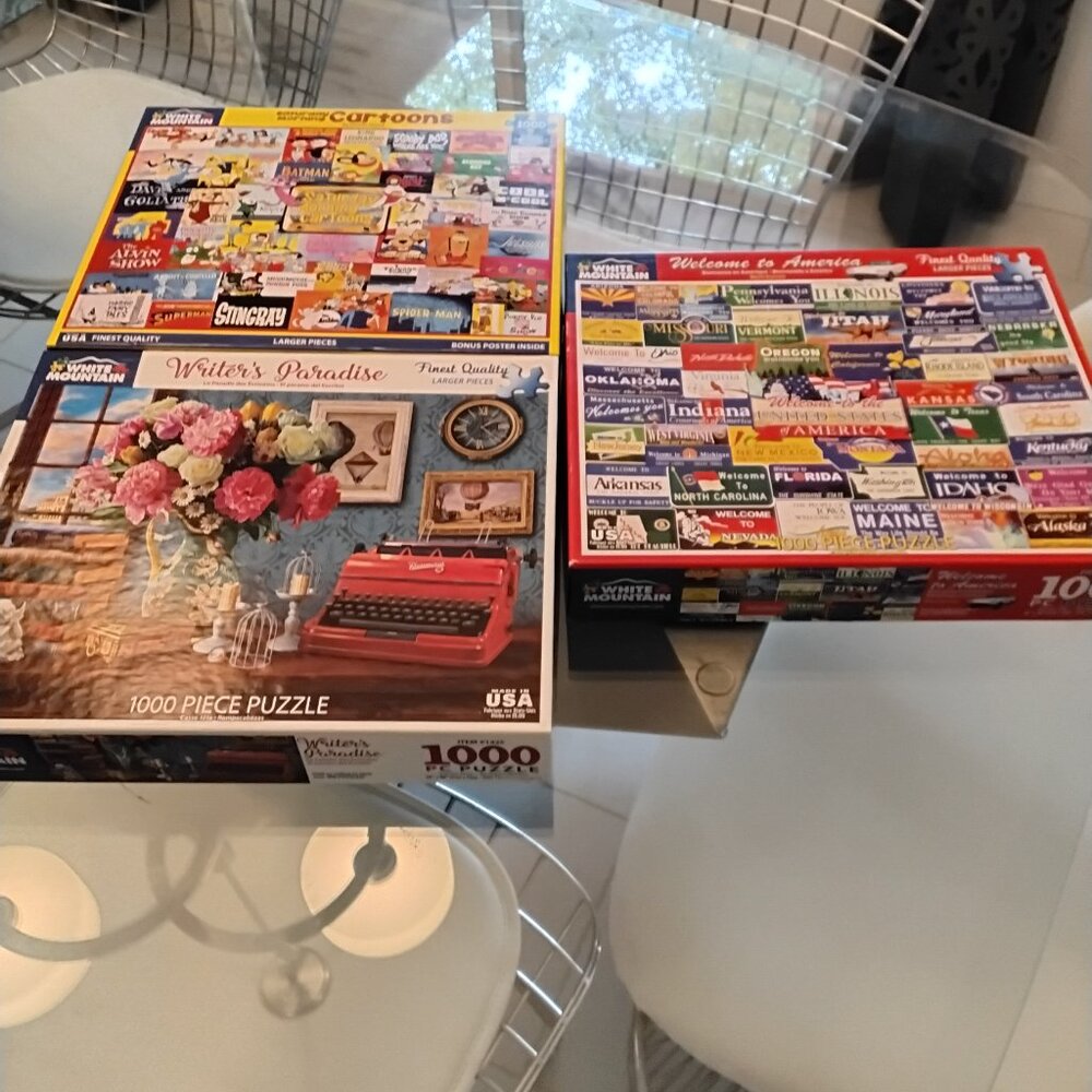 3  1000 piece white mountain jigsaw puzzles